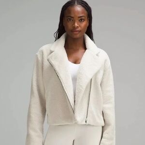 Lululemon Women's Cream and White Moto Jacket - NEW WITH TAGS